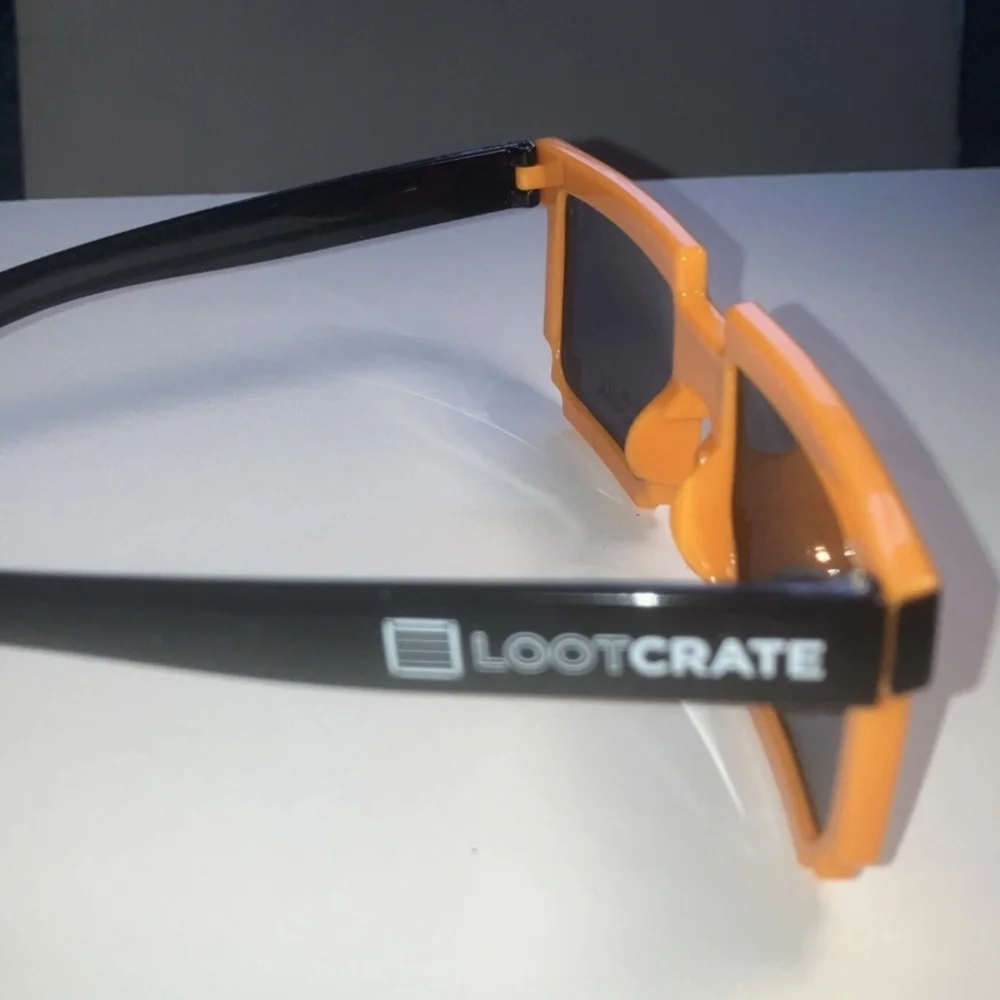 Pixelated Orange and Black Sunglasses